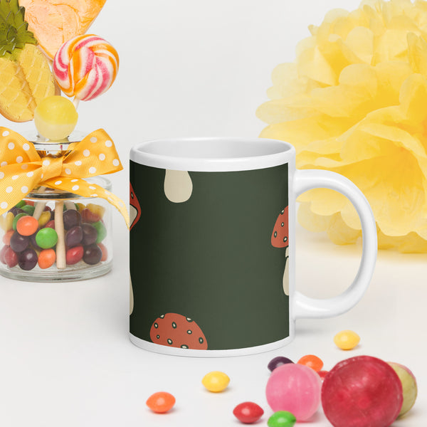 White glossy mug