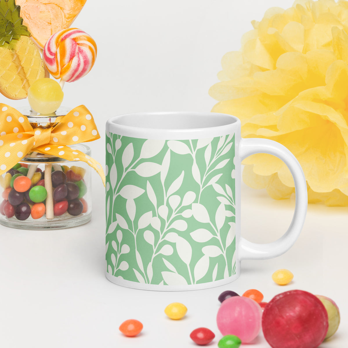 White glossy mug