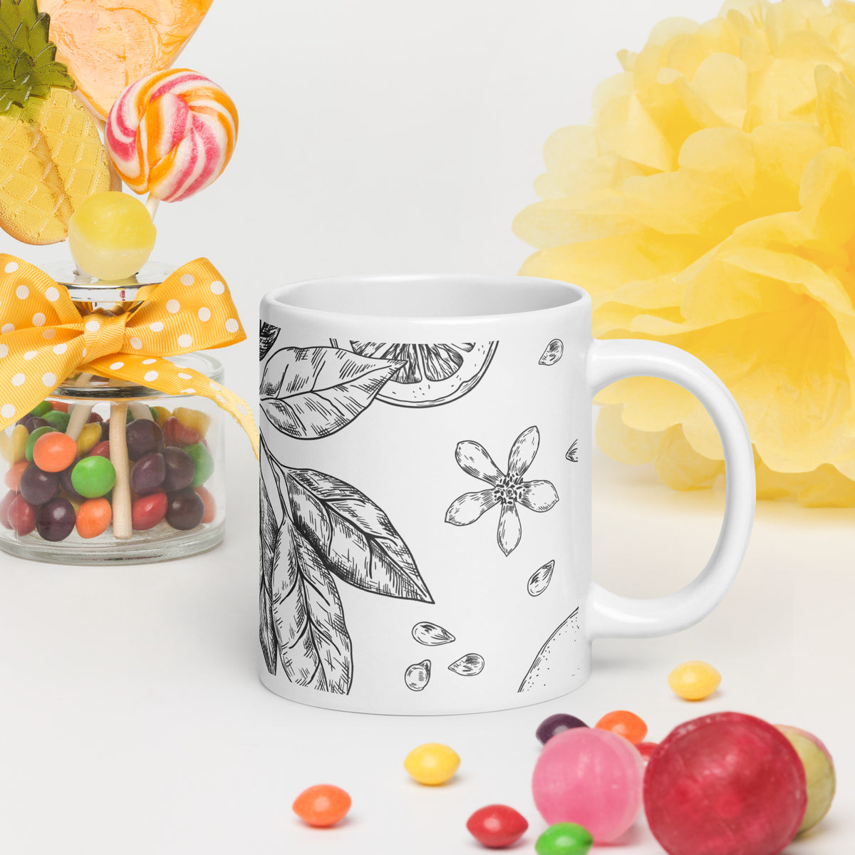 White glossy mug