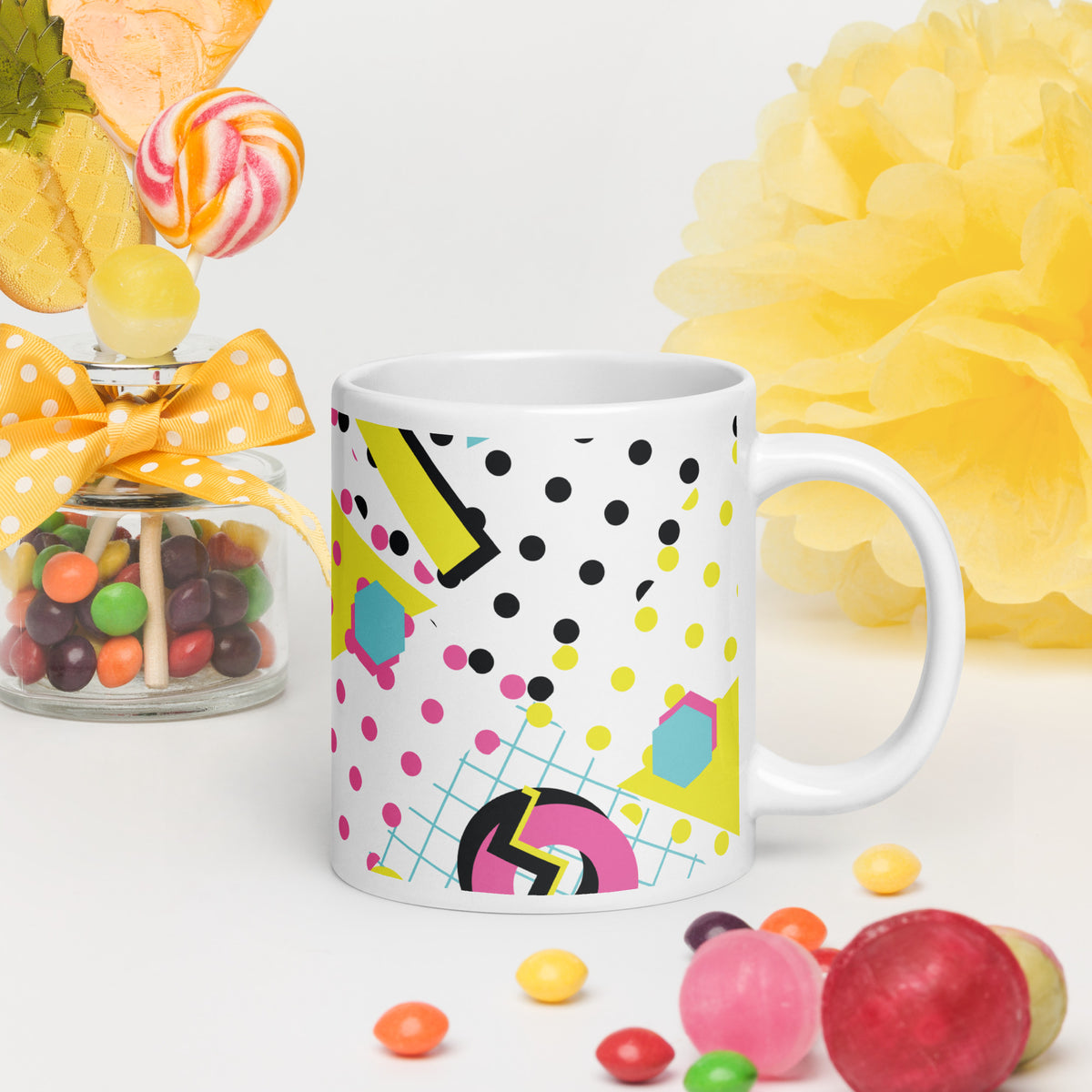 White glossy mug