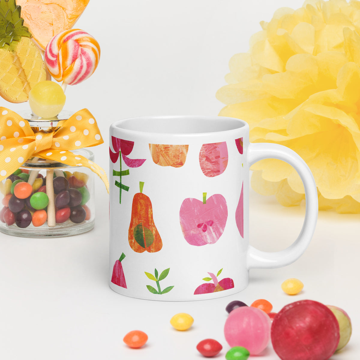 White glossy mug
