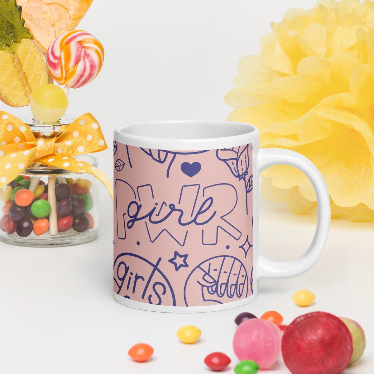 White glossy mug
