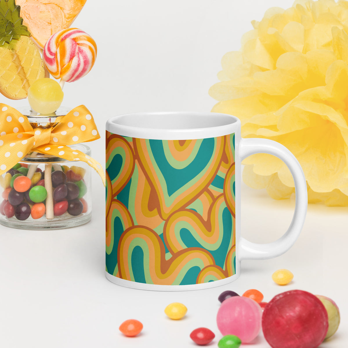 White glossy mug