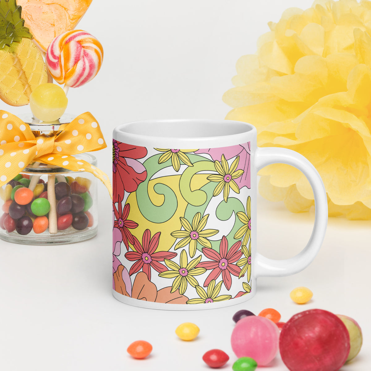 White glossy mug