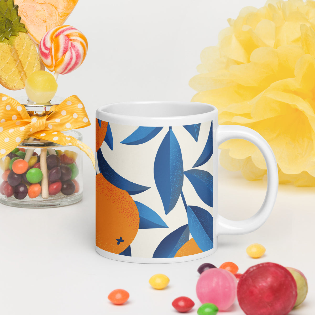 White glossy mug